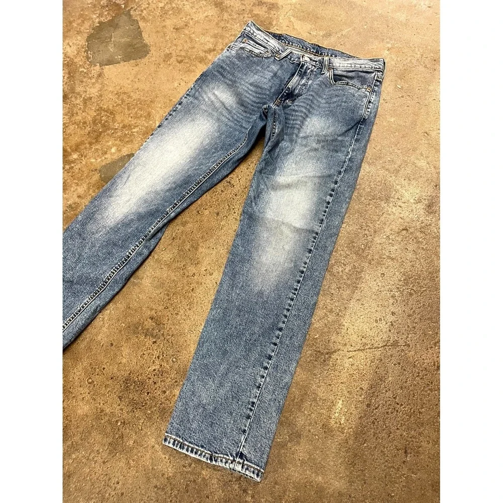 Levi's 541 Athletic Straight Jeans Mens 31x32 Blue Whiskering Denim Medium Wash‎